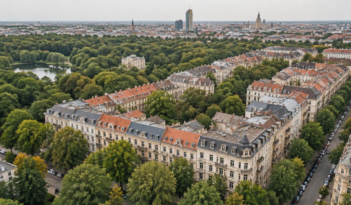 Das Leipziger Waldstraßenviertel und Rosental aus der Luft